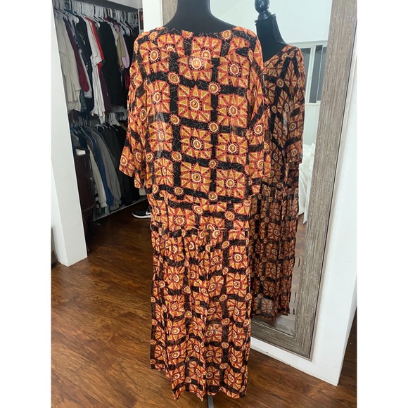 David Dart | Force One Vintage Georgette Sheer Button Front Sun Dress Swim Cover - Picture 2 of 7